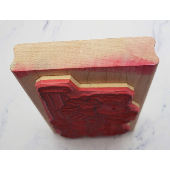 Cute Bunny's Armed with Love DOTS Wood Mounted Rubber Stamp U107 - Picture 3 of 7